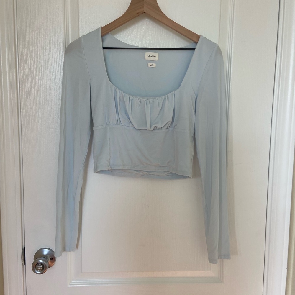 Wilfred Soft Blue Long Sleeve Blouse